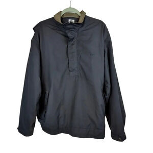 LX Golf Men's Half-Zip Pullover Windbreaker Jacket Black Size Large